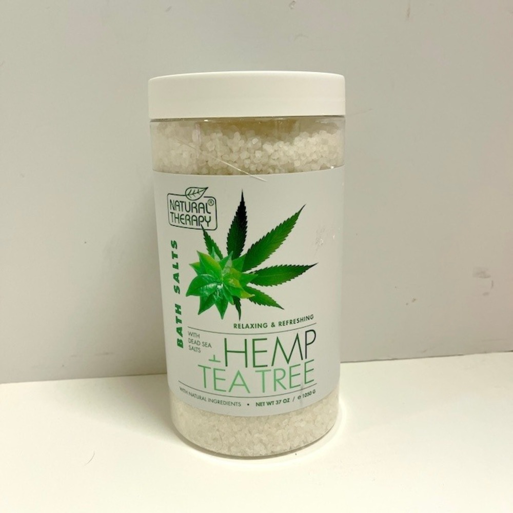 Natural Therapy Hemp Tea Tree Bath Salts NEW 37oz‎ Jar Natural Ingredients